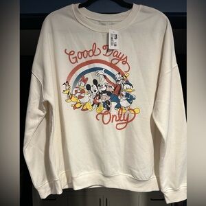 NWT Micky Mouse and Friends cream Lg sweatshirt.